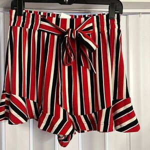 [Express] Belted striped shorts